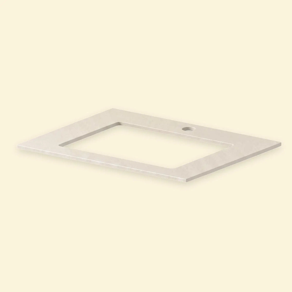 Cream-white ceramic worktop with cut-out for Pilotis sink and tap
::visuel:creme