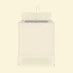 Cream-white Pilotis sink unit with light ceramic worktop and integrated sink
::visuel:creme