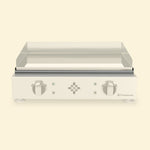 Highlighting the grease collection tray of the Vivaplancha griddle, with the rest of the appliance intentionally faded out.