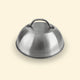 Stainless steel cooking dome on a plain background, a griddle accessory that creates an oven-like effect and helps retain heat.