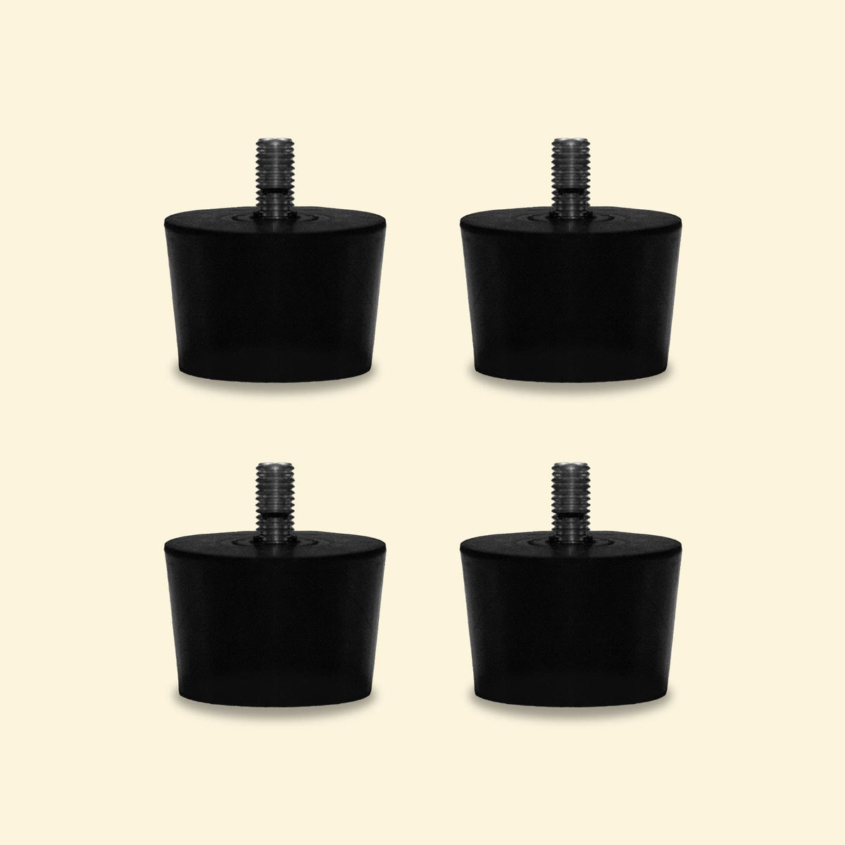 Set of four Vivaplancha griddle rubber feet with threaded rod, displayed on a plain background.