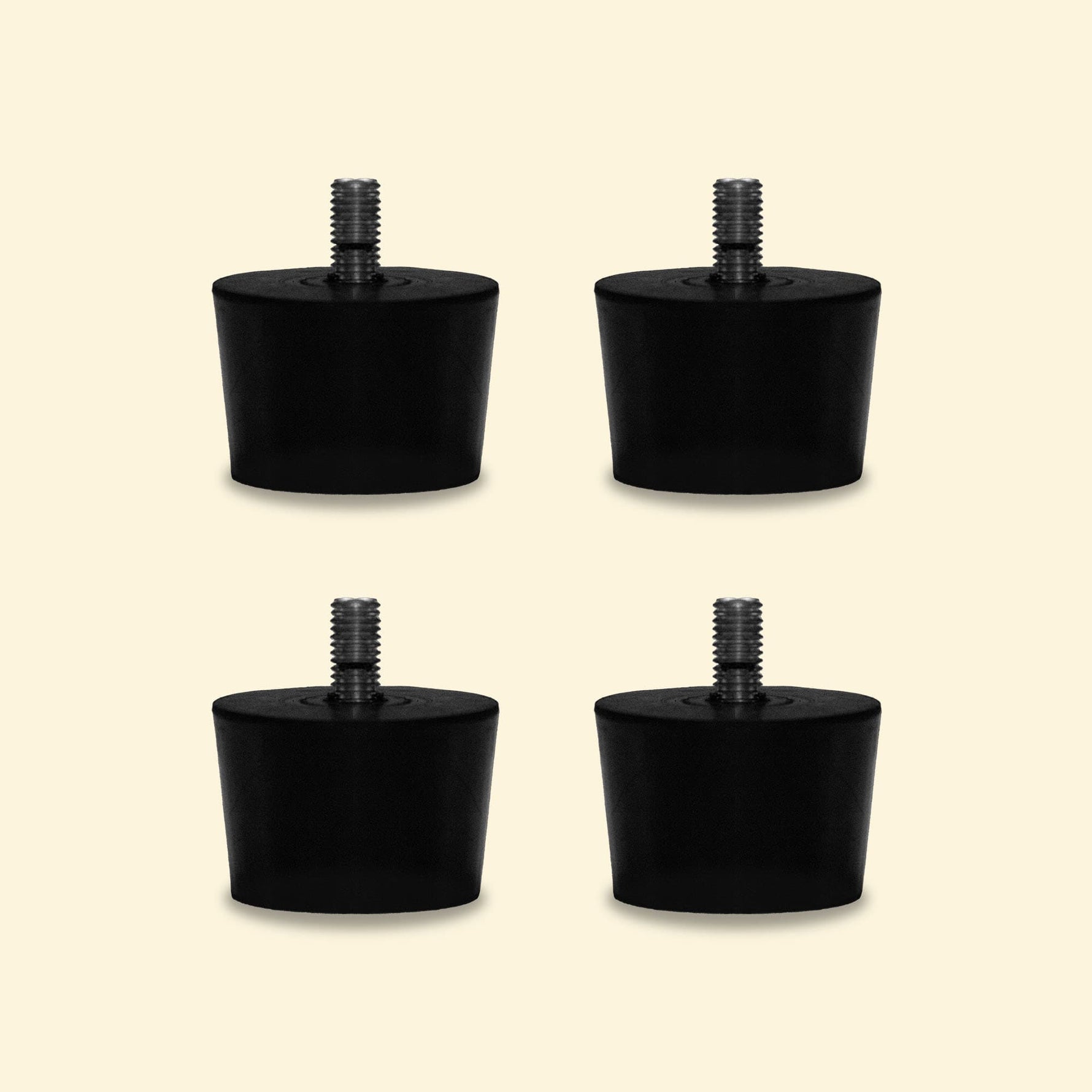 Set of four Vivaplancha griddle rubber feet with threaded rod, displayed on a plain background.